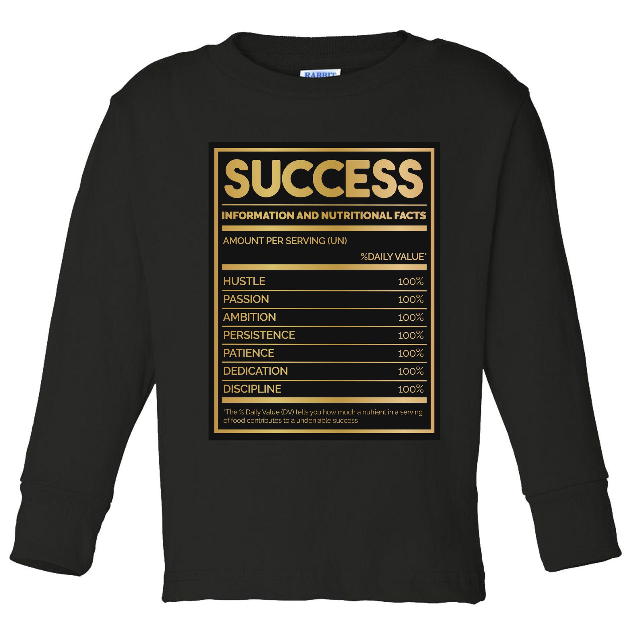 Success Nutritional Facts Toddler Long Sleeve Shirt