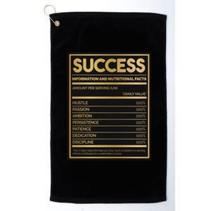 Success Nutritional Facts Platinum Collection Golf Towel