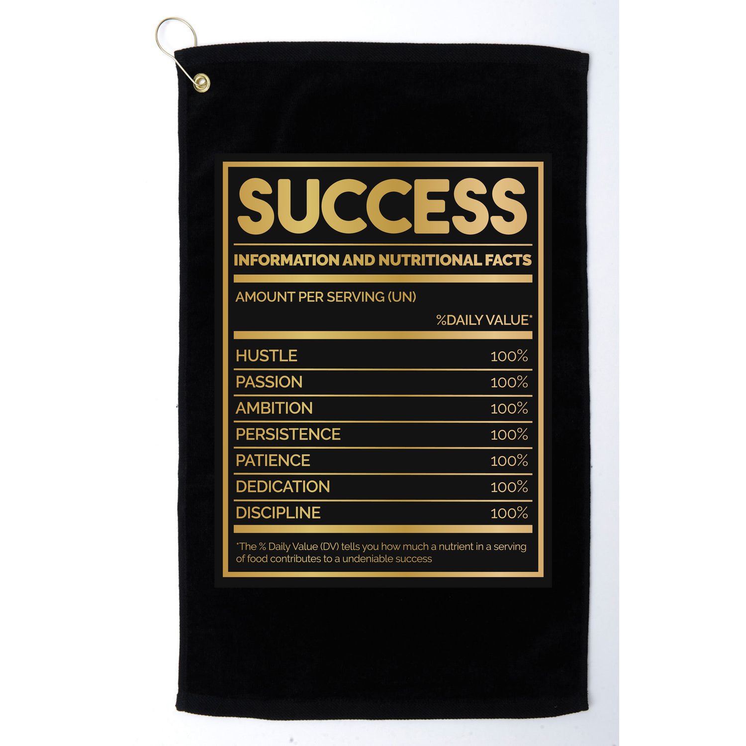 Success Nutritional Facts Golf Towel