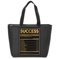 Success Nutritional Facts Zip Tote Bag