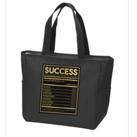 Success Nutritional Facts Zip Tote Bag