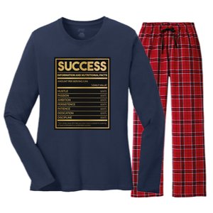 Success Nutritional Facts Women's Long Sleeve Flannel Pajama Set 