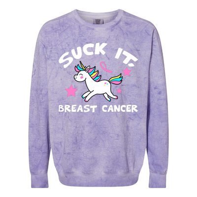 Suck It Breast Cancer unicorn Colorblast Crewneck Sweatshirt