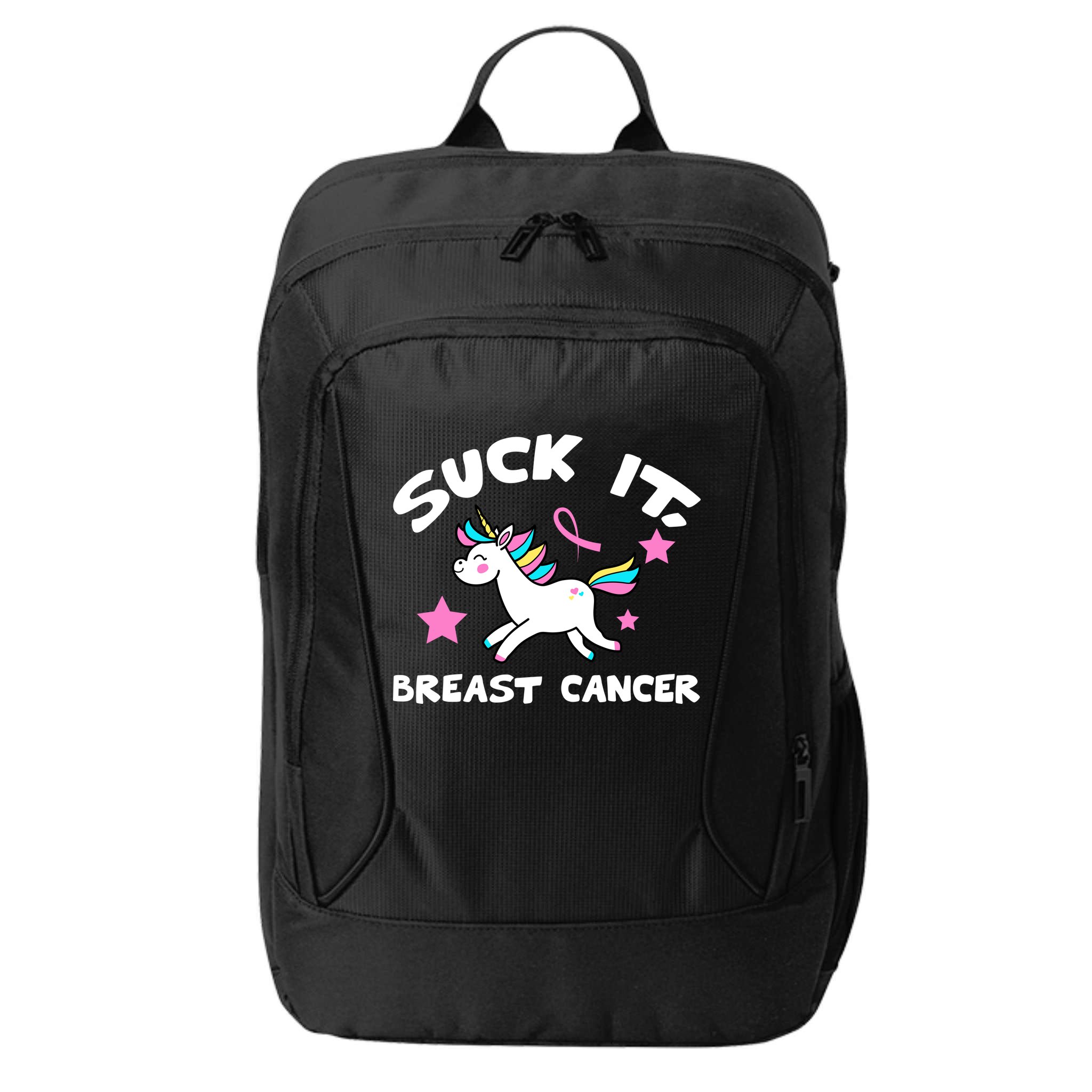 Suck It Breast Cancer unicorn City Backpack