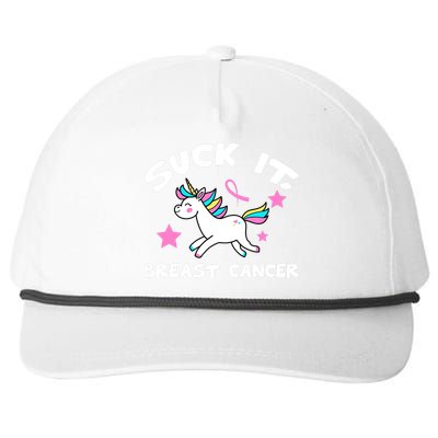 Suck It Breast Cancer unicorn Snapback Five-Panel Rope Hat