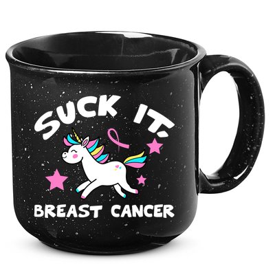 Suck It Breast Cancer unicorn 15oz Campfire Ceramic Mug