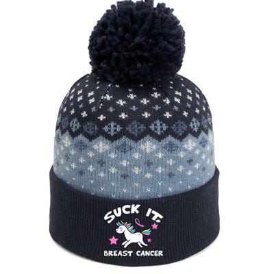 Suck It Breast Cancer unicorn The Baniff Cuffed Pom Beanie