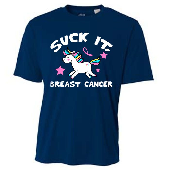 Suck It Breast Cancer unicorn Cooling Performance Crew T-Shirt