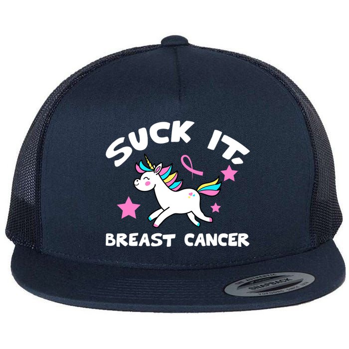 Suck It Breast Cancer unicorn Flatbill Hat