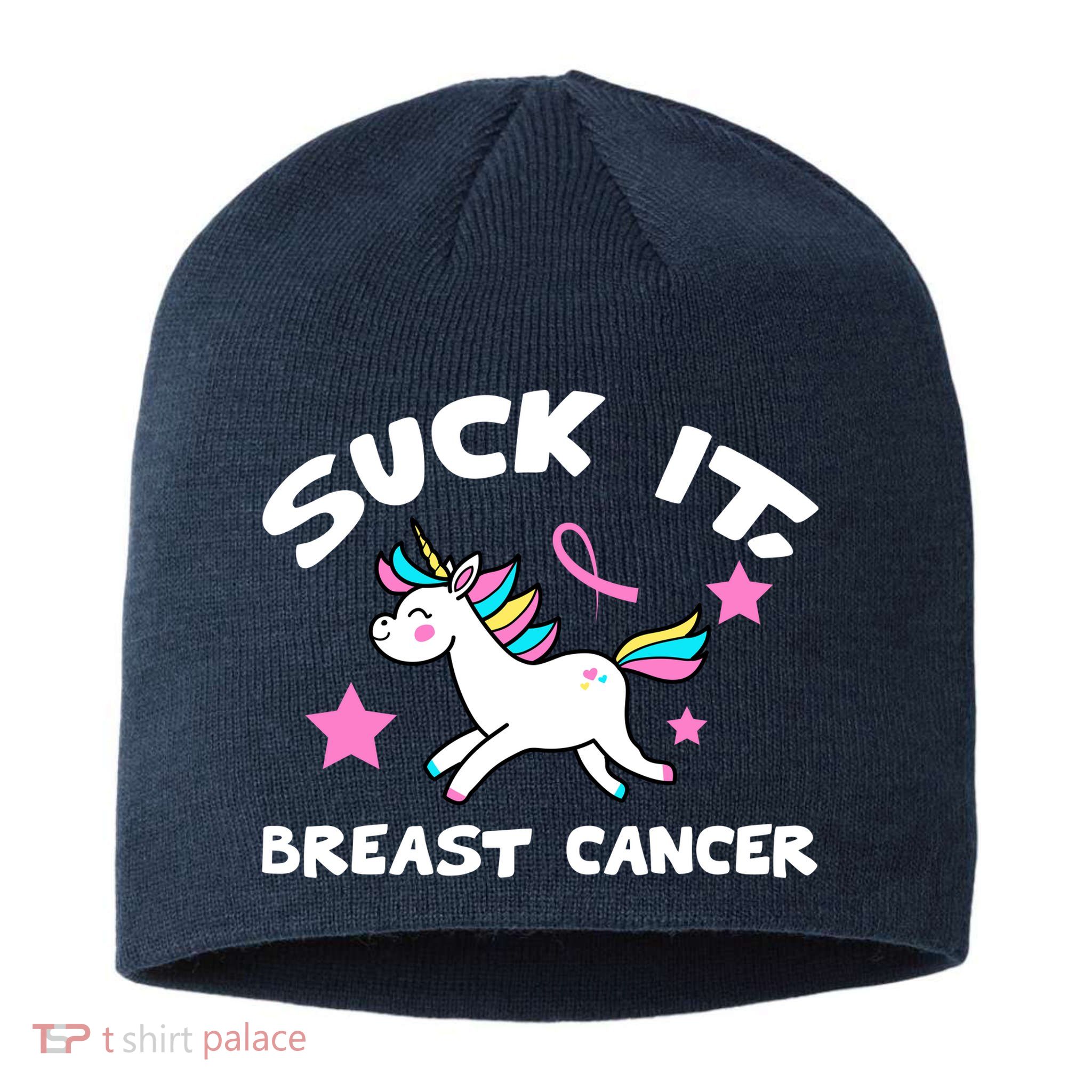 Suck It Breast Cancer unicorn Sustainable Beanie