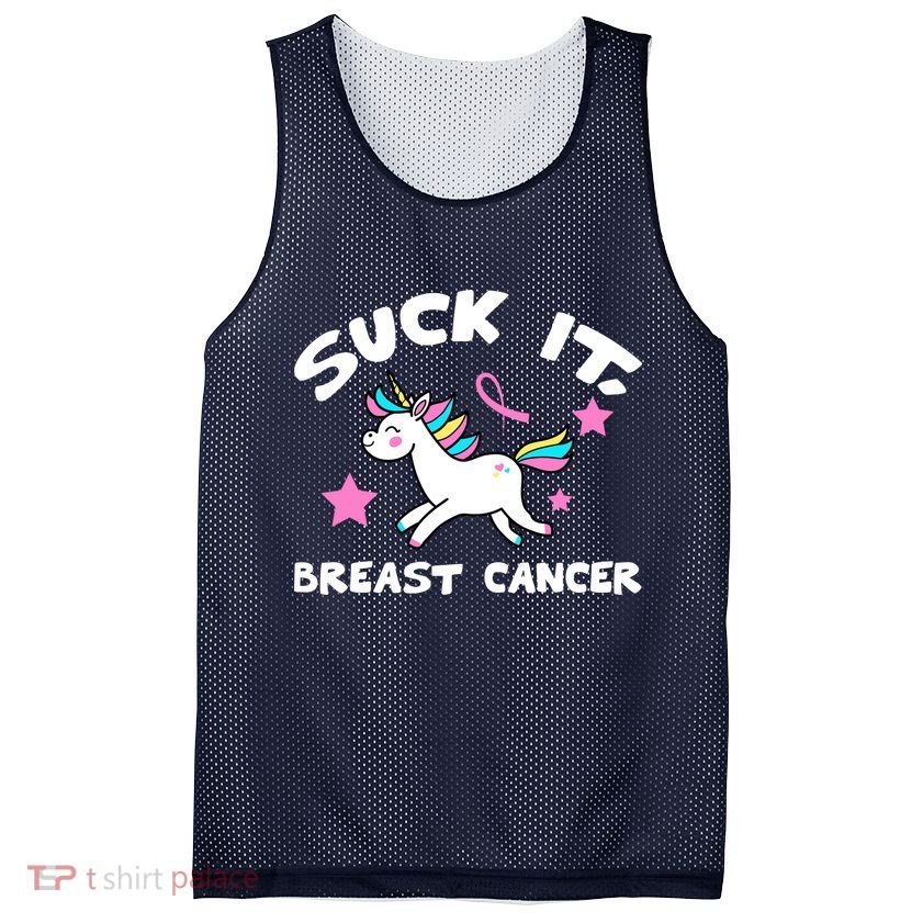 Suck It Breast Cancer unicorn Mesh Reversible Basketball Jersey Tank