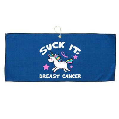 Suck It Breast Cancer unicorn Large Microfiber Waffle Golf Towel