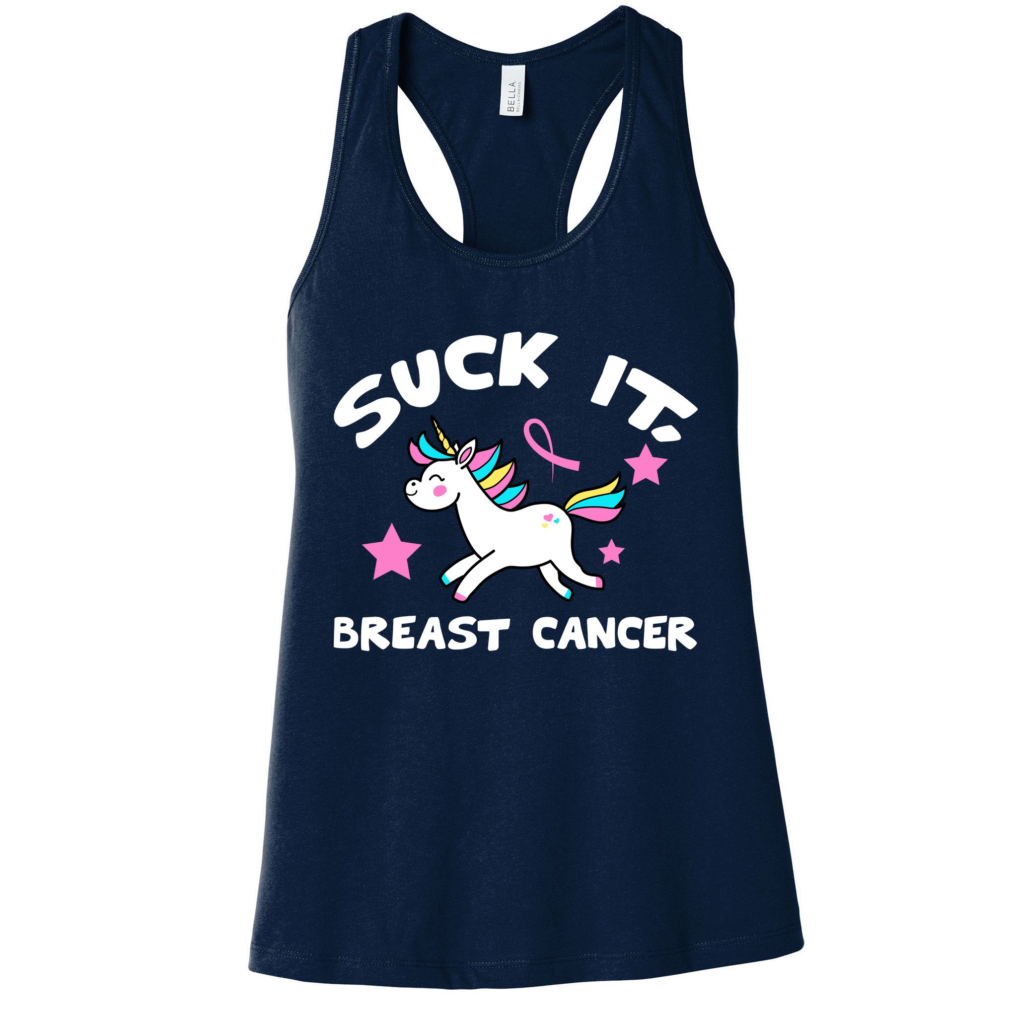 Suck It Breast Cancer unicorn Womens Tank Top