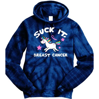 Suck It Breast Cancer unicorn Tie Dye Hoodie