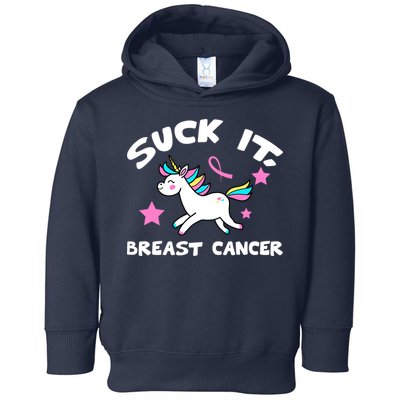 Suck It Breast Cancer unicorn Toddler Hoodie