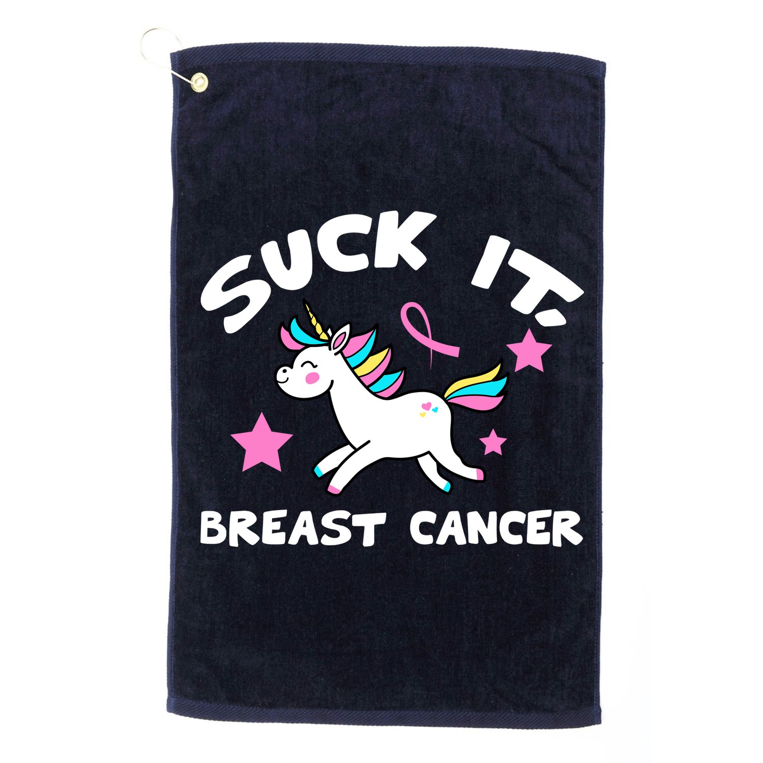 Suck It Breast Cancer unicorn Golf Towel