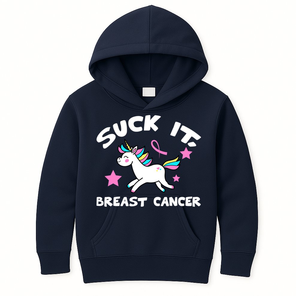 Suck It Breast Cancer unicorn Kids Hoodie