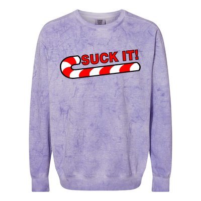 Suck It Candy Cane Colorblast Crewneck Sweatshirt