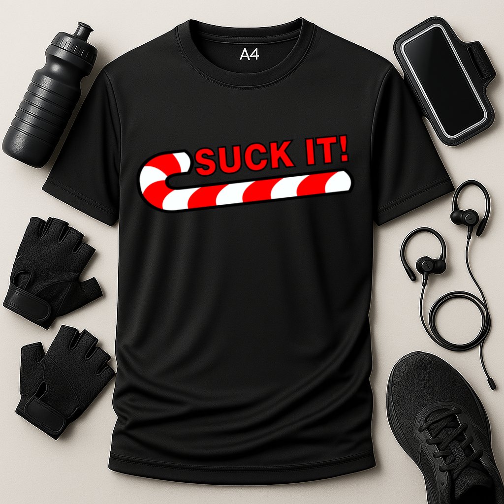 Suck It Candy Cane Cooling Performance Crew T-Shirt