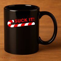 Suck It Candy Cane 11oz C Handle Ceramic Mug