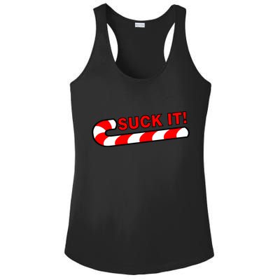 Suck It Candy Cane Ladies PosiCharge Competitor Racerback Tank