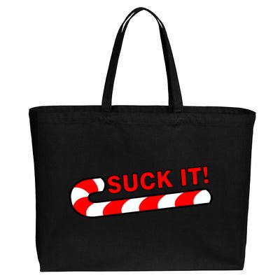 Suck It Candy Cane Cotton Canvas Jumbo Tote