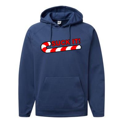 Suck It Candy Cane Performance Fleece Hoodie