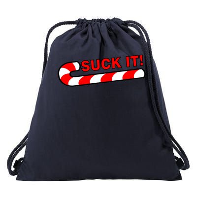 Suck It Candy Cane Drawstring Bag