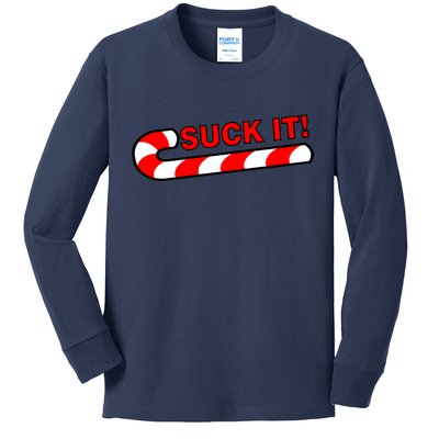 Suck It Candy Cane Kids Long Sleeve Shirt