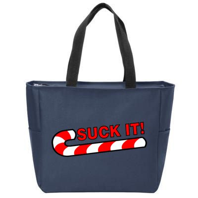 Suck It Candy Cane Zip Tote Bag