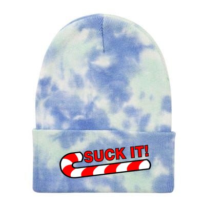 Suck It Candy Cane Tie Dye 12in Knit Beanie