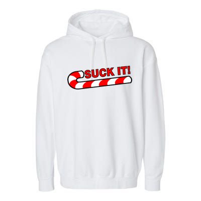 Suck It Candy Cane Garment-Dyed Fleece Hoodie