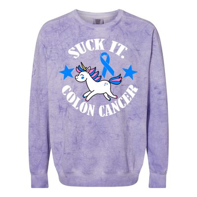 Suck It Colon Cancer Colorblast Crewneck Sweatshirt