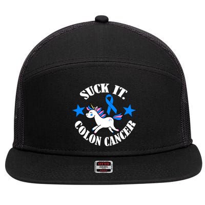 Suck It Colon Cancer 7 Panel Mesh Trucker Snapback Hat