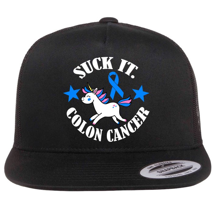 Suck It Colon Cancer Flat Bill Trucker Hat