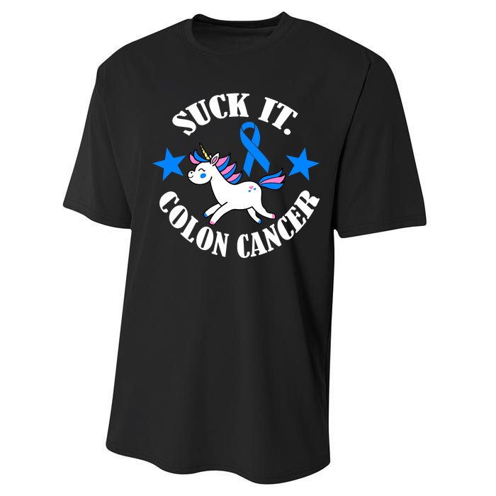 Suck It Colon Cancer Performance Sprint T-Shirt