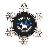 Suck It Colon Cancer Metallic Star Ornament