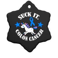 Suck It Colon Cancer Ceramic Star Ornament