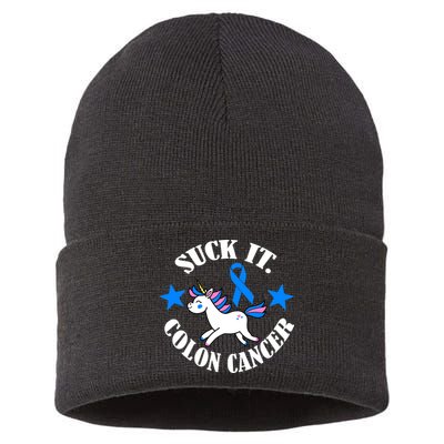 Suck It Colon Cancer Sustainable Knit Beanie