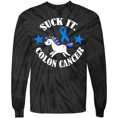 Suck It Colon Cancer Tie-Dye Long Sleeve Shirt