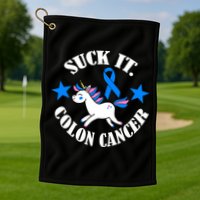 Suck It Colon Cancer Golf Towel