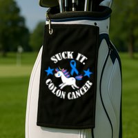 Suck It Colon Cancer Golf Towel