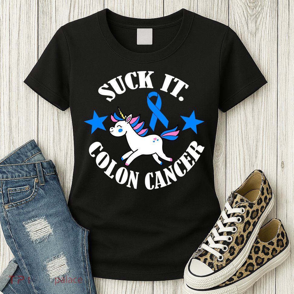 Suck It Colon Cancer Womens T-Shirt
