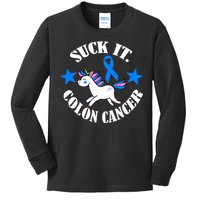 Suck It Colon Cancer Kids Long Sleeve Shirt