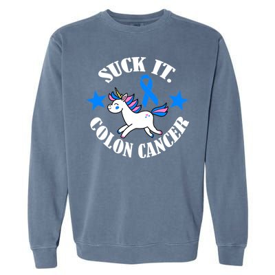 Suck It Colon Cancer Garment-Dyed Sweatshirt