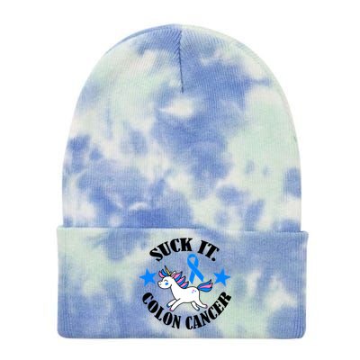 Suck It Colon Cancer Tie Dye 12in Knit Beanie