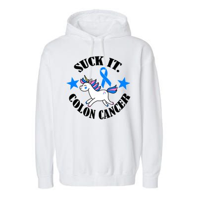 Suck It Colon Cancer Garment-Dyed Fleece Hoodie