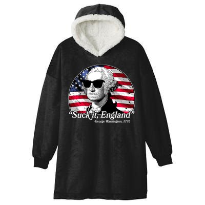 Suck It England George Washington 1776 Hooded Wearable Blanket
