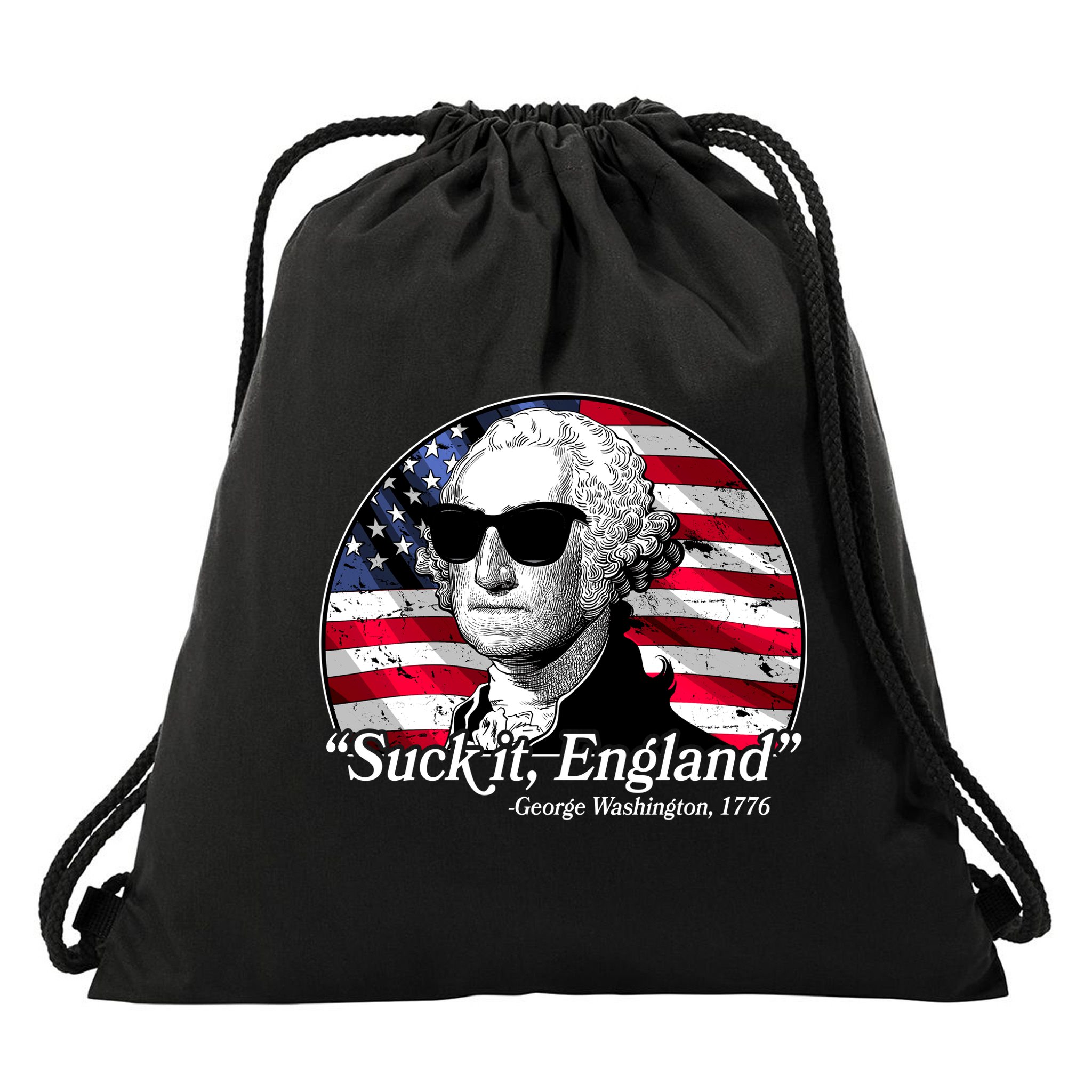 Suck It England George Washington 1776 Drawstring Bag