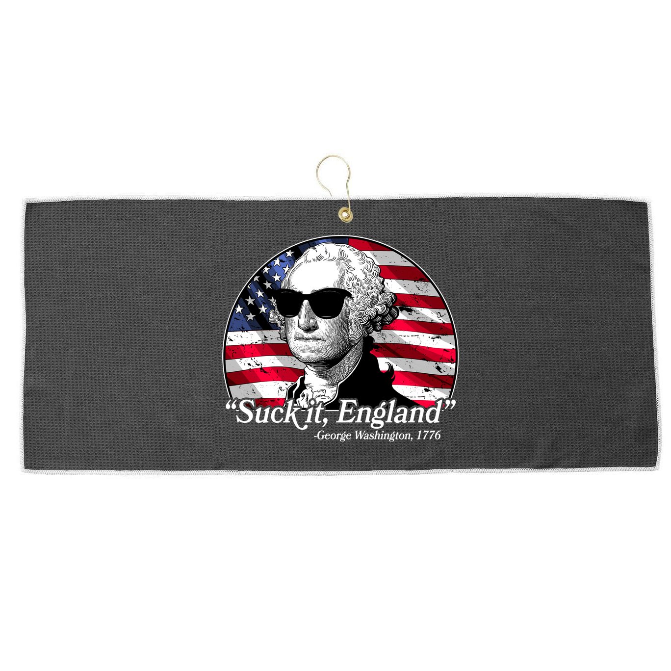 Suck It England George Washington 1776 Large Microfiber Waffle Golf Towel